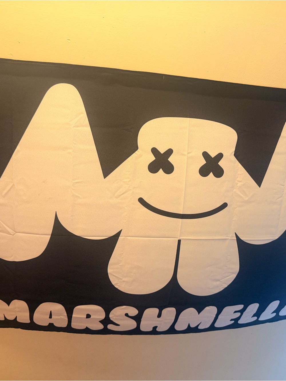 Marshmello Logo Black and White Flag